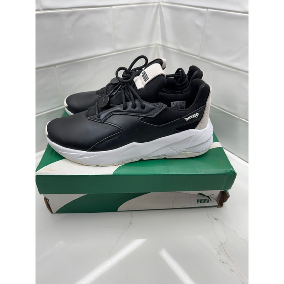 PUMA Womens 10 Fier Nitro Lthr Lace Up Sneakers Shoes Casual - DAMAGED - Picture 1 of 4